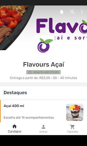 Android application FLAVOURS AÇAÍ E SORVETERIA screenshort
