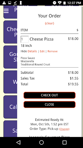 Joannes Gourmet Pizza Screen 2