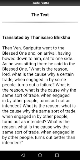 Trade Sutta - Buddhism Screen 2
