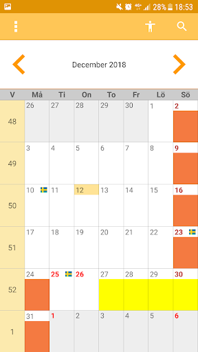 Android application Simple Calendar screenshort
