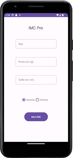 Android application IMC Pro screenshort
