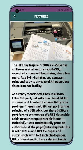 HP Envy 7200 printer Guide Screen 2