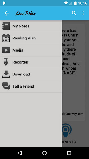 Android application Live Bible screenshort