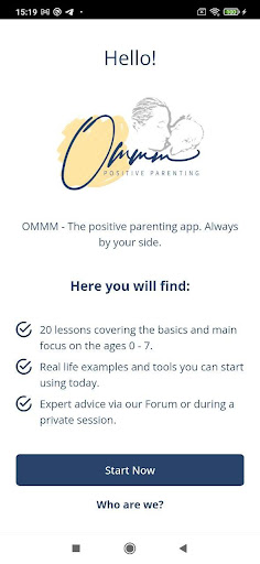 Android application Ommm Positive Parenting screenshort