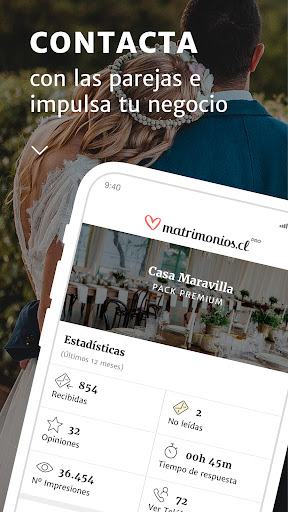 Android application Matrimonios.cl para empresas screenshort