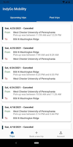 Indygo Mobility Screen 3