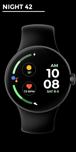 Android application Night 42 - watch face screenshort