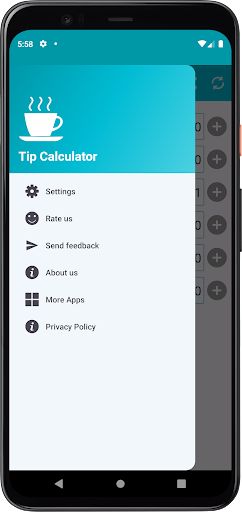 Android application Tip Calculator screenshort