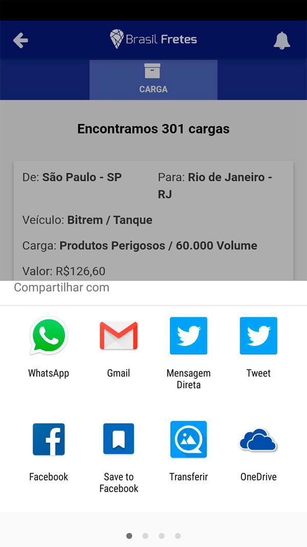 Android application Brasil Fretes screenshort