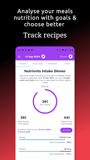 Screenshot of Meal & Diet Planner App