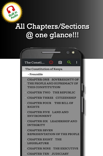 Android application Constitution of Kenya screenshort
