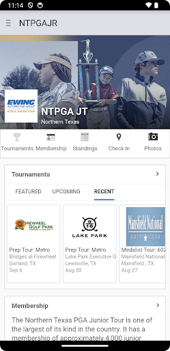 Android application Northern Texas PGA Junior Tour screenshort