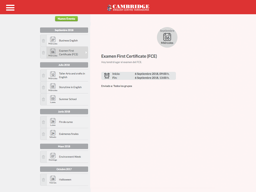 Cambridge Tarragona Profesor Screen 2