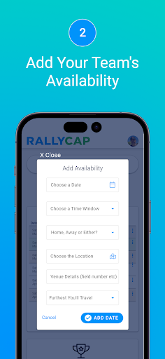 Rally Cap - Find Your Matches Screen 3