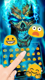 Blue Flame Skull Keyboard Theme 6.0.1122_8 APK screenshots 2