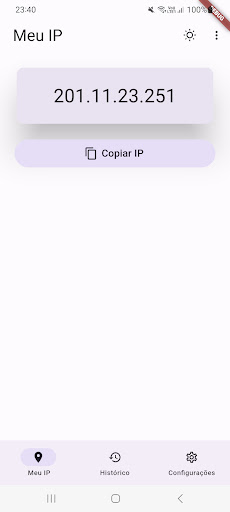 Android application Meu IP screenshort