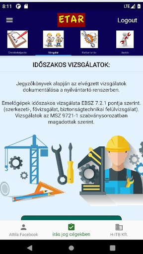 Android application ETAR screenshort