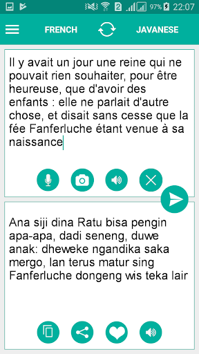 Android application Javanese French Translator screenshort
