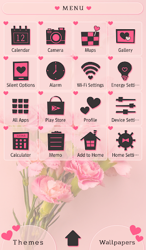 Pink Carnations Theme Screen 2