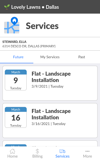 Manage Service Screen 3