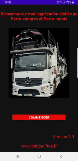 Android application porte voitures et porte lourds screenshort