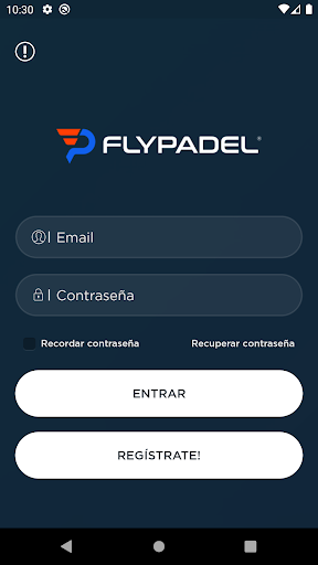 Android application Fly Padel screenshort