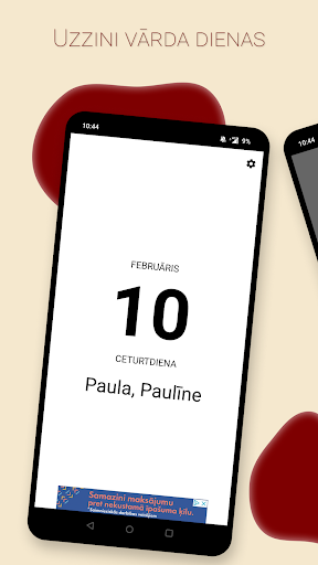 Android application Vārda dienas screenshort