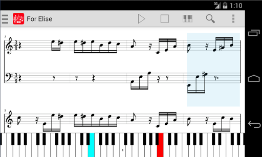 Android application MIDI Score screenshort