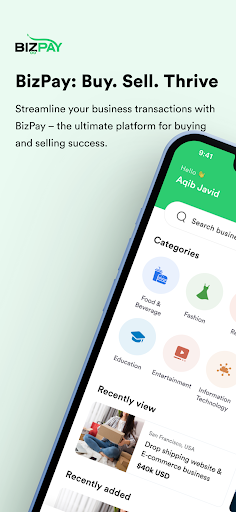 Android application BizPay screenshort