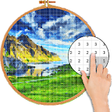 Mountain Pictures Cross Stitch Color By Number icon