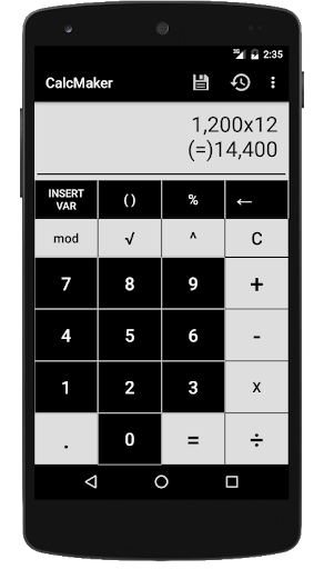 Android application CalcMaker screenshort