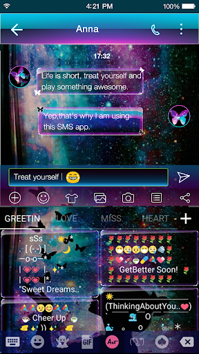 Wish Butterfly Dream Emoji Keyboard Theme