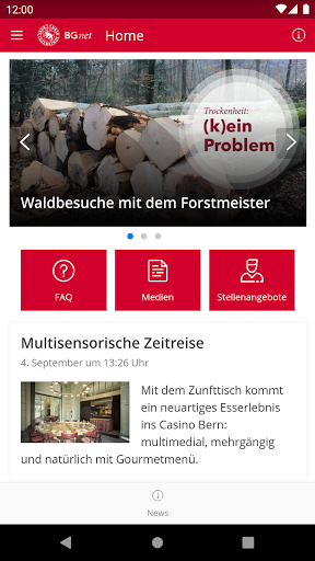Android application BGnet – die App der BG Bern screenshort