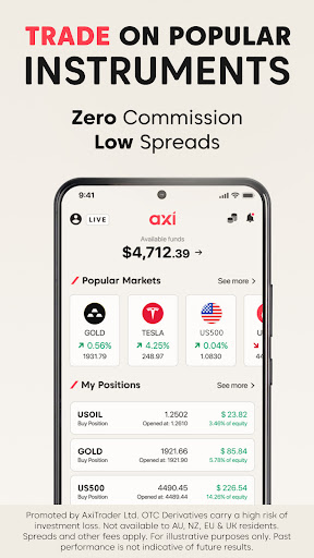 Android application Axi Trading Platform screenshort