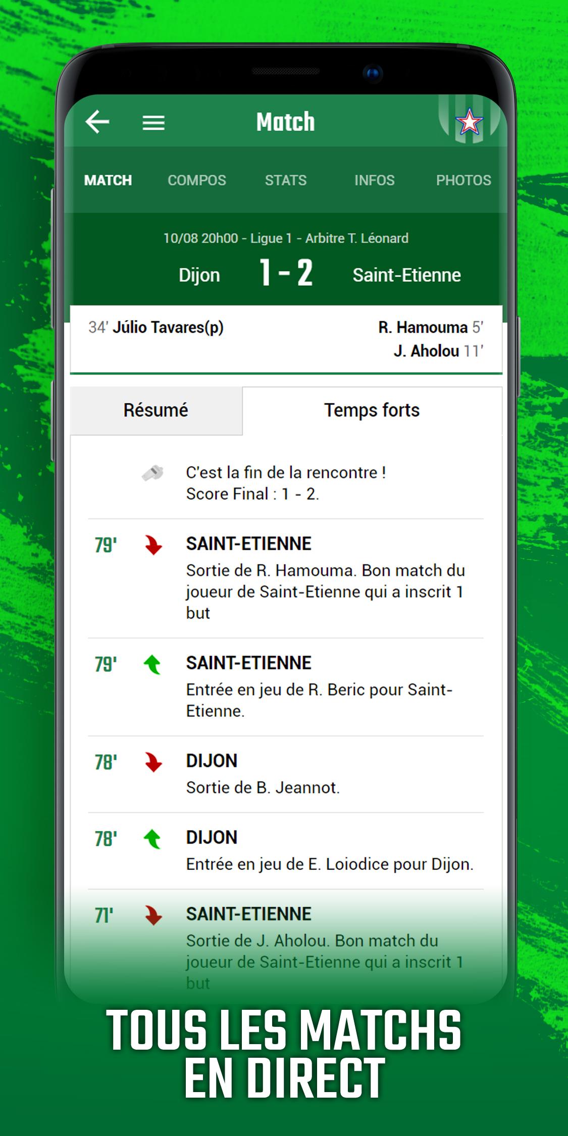 Android application Foot Saint-Etienne screenshort