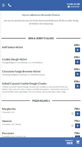 Android application Lessebo Pizzeria screenshort