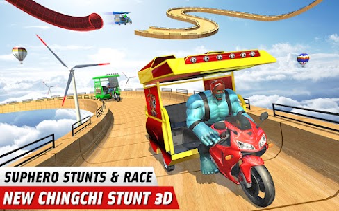 Superhero Tuk Tuk Rickshaw: Stunt Driving Games Apk app for Android 5