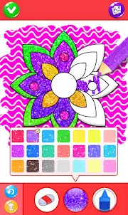 Glitter Flowers Coloring Book