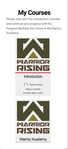 Android application Warrior Rising screenshort