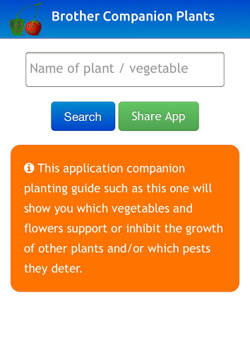 Android application Brother Companion Plants screenshort