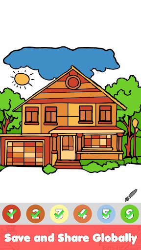 House Color By Number Book Screen 2