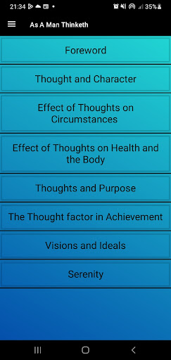 Android application As A Man Thinketh screenshort