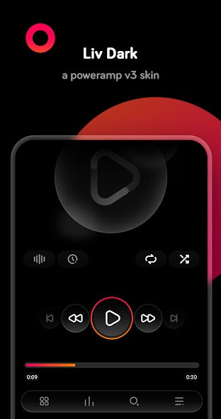 Liv Dark - Poweramp v3 Skin 1.8.3 APK + Mod (Patched) for Android
