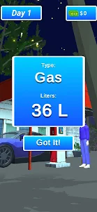 Gas Station Trabalhador: 3D bo
