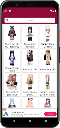 Android application Skin de Anime Girls Skins screenshort