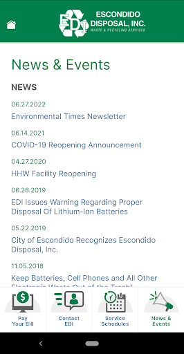 Android application Escondido Disposal screenshort