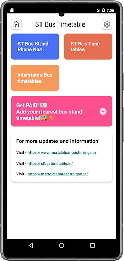 Android application ST Bus Time Table Maharashtra screenshort