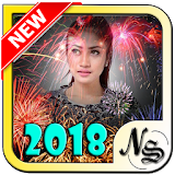 Photo frame new years 2018 icon