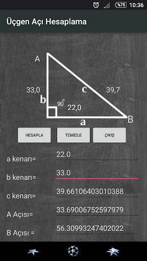 Android application Triangle Calculator screenshort