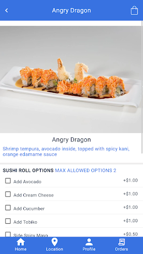 Android application Kashi Japanese Restaurant screenshort